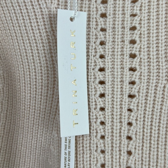 NWT Trina Turk Dalhart Sweater Ecru XS Cream 100% Merino Wool - Picture 8 of 9